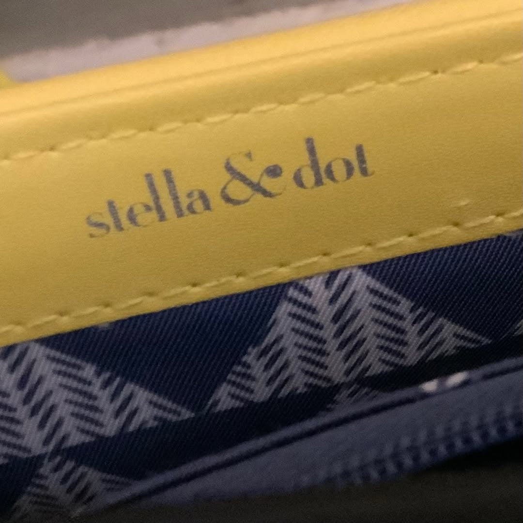Stella & Dot Nolita Electric Yellow Sidekick Crossbody Bag Purse 6x5x1 Good Condition