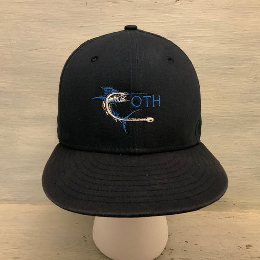 New Era On the Hook Fishwear 9Fifty Navy Embroidered Fish Snapback Ballcap One Size Fits Most Good Condition