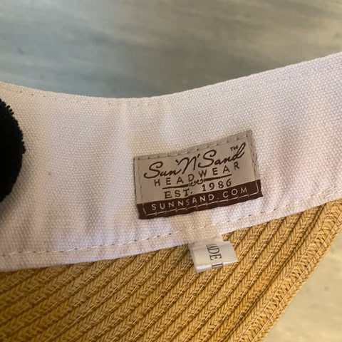Sun n’ Sand Headwear Straw White Canvas Visor Sunhat New without Tags