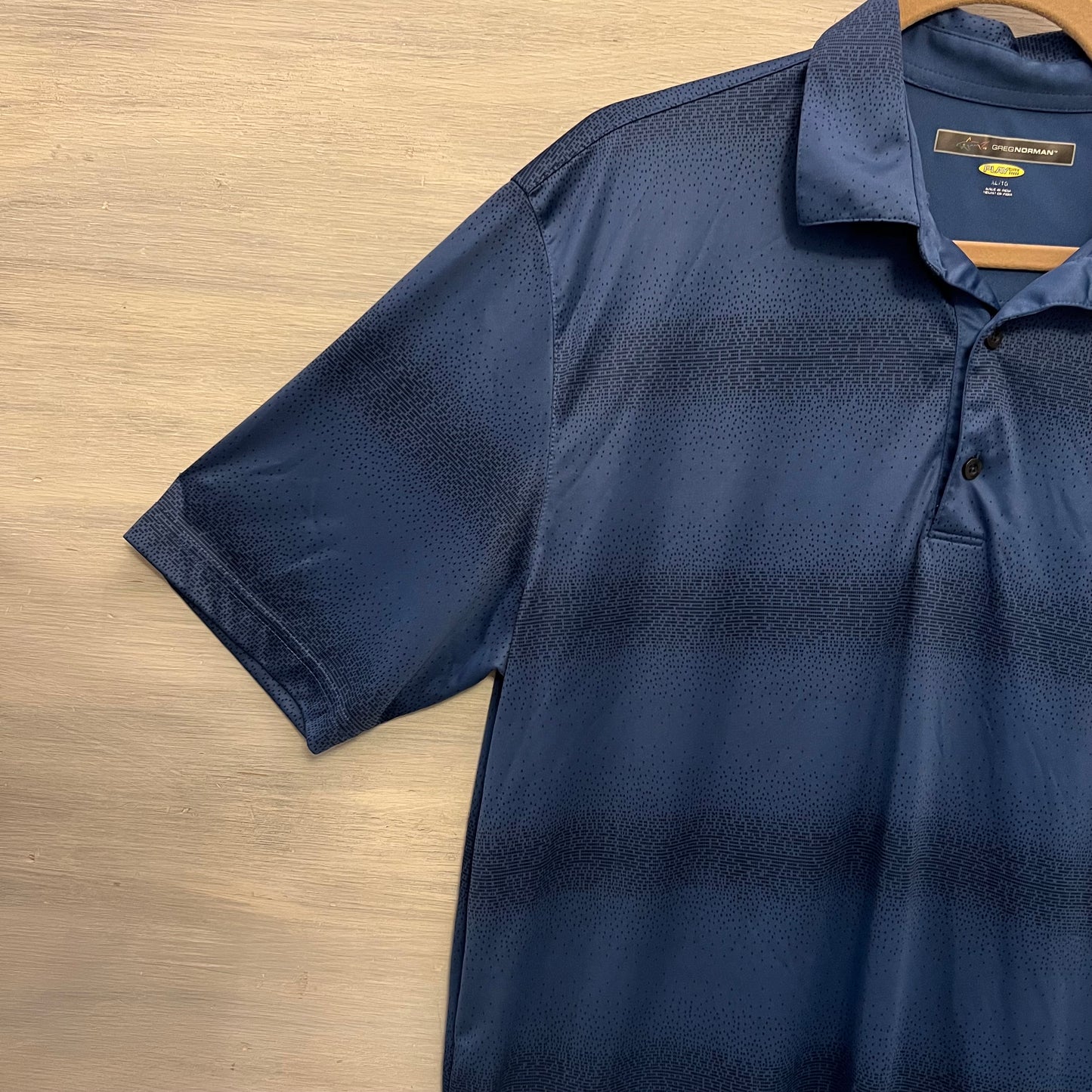 Greg Norman Navy Blue Black Play Dry Polo Golf Shirt XLarge Like New