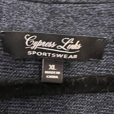 Cypress Links Sportswear Mens Navy Blue Cardigan Sweater Size XL Like New