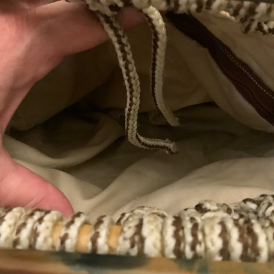 Vintage Handmade Macrame Handbag Purse 12x14 Good Condition