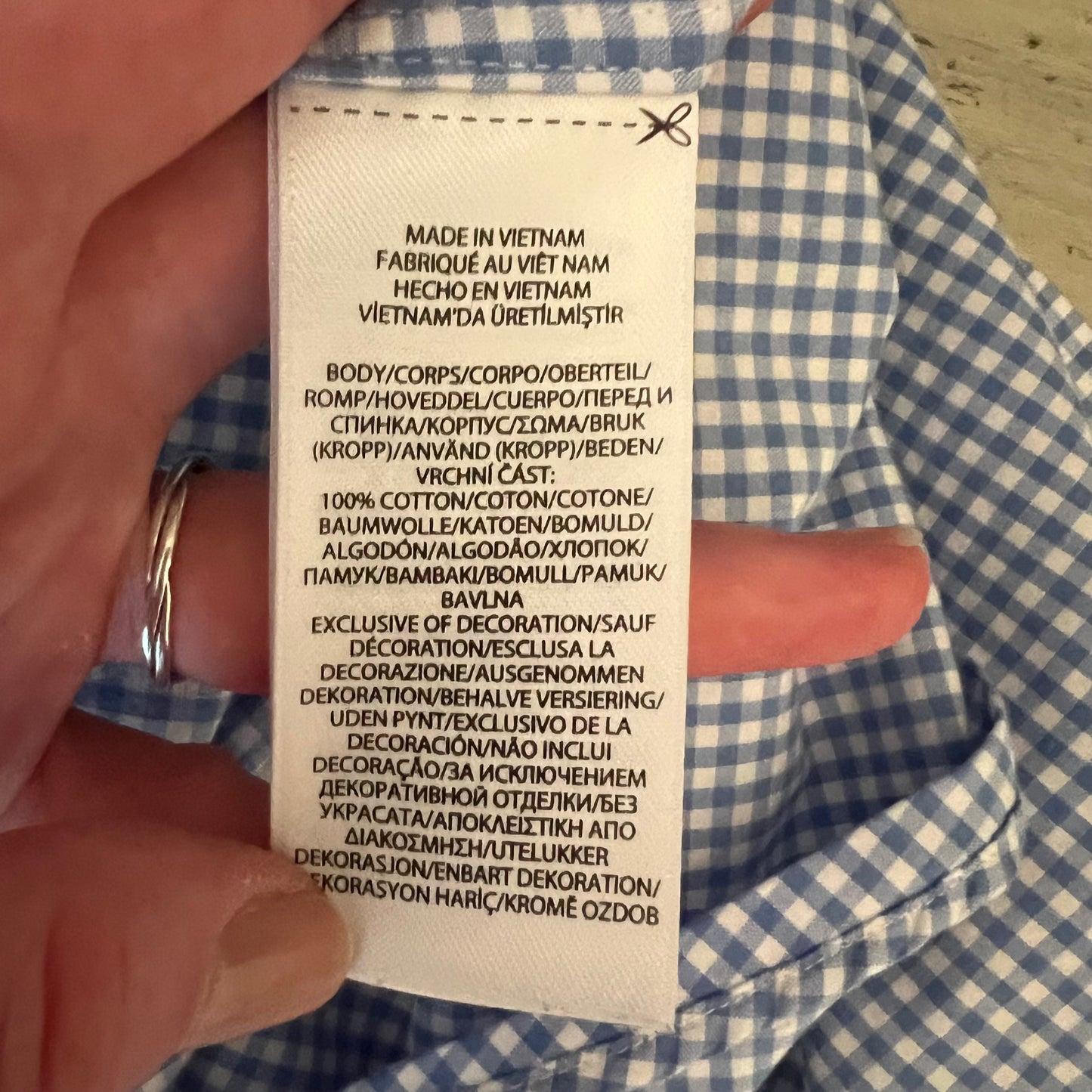 Ralph Lauren 100% Cotton Blue White Buffalo Checked Button Down Shirt Size XL Good Condition