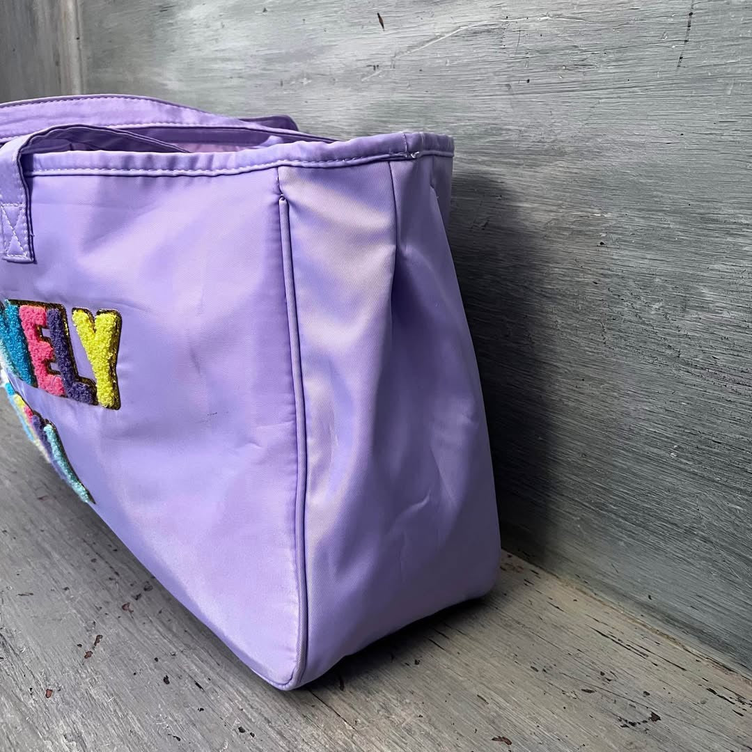 Simply Southern Purple Selectively Social Tote Bag 19x11x6 Good Condition