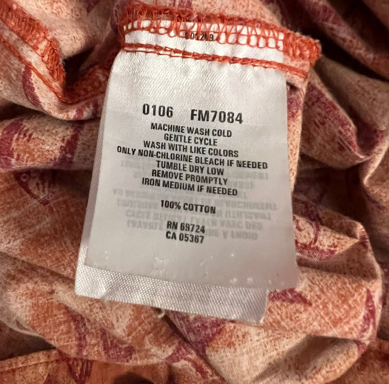 Columbia Men’s Coral Fish Print Button Down Short Sleeve Shirt Size XL Good Condition