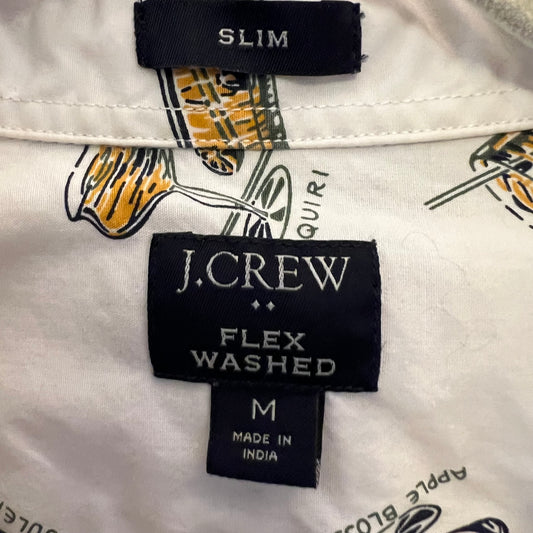 J. Crew Men’s Flex Washed Vintage Cocktail Print Button Down Shirt Medium Like New