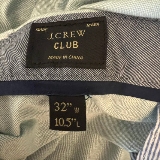 J Crew Club Pale Blue Flat Front Chino Shorts Size 32” Good Condition