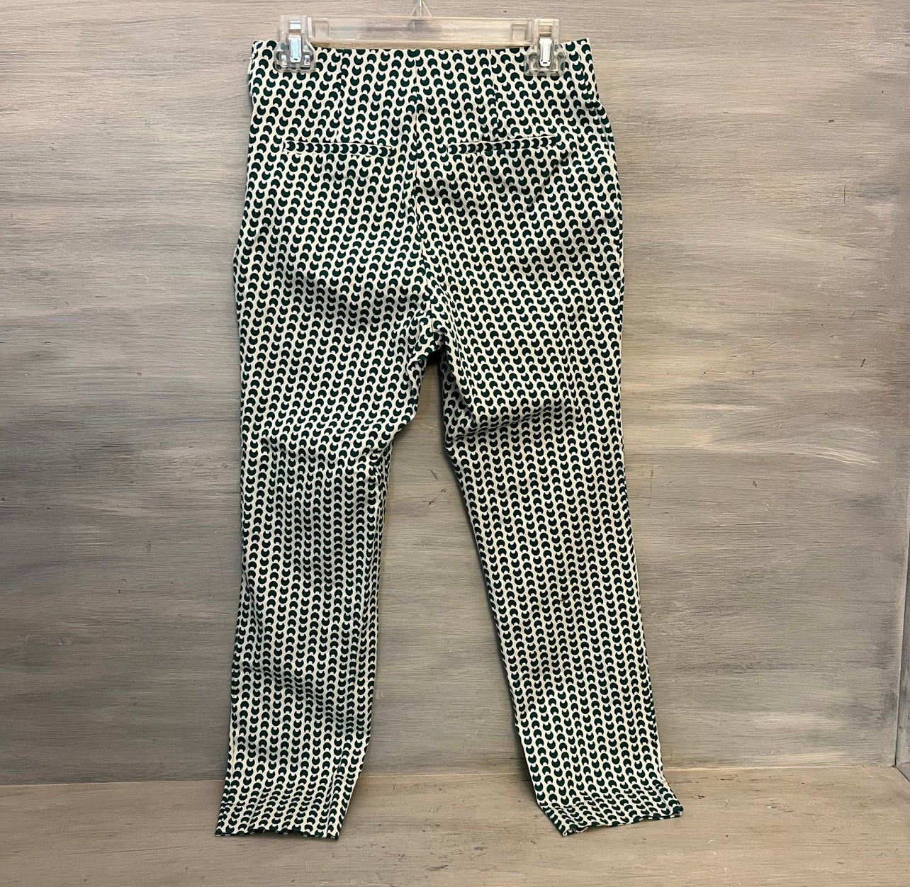 a new day Green White Crescent Moon Pattern Skinny Pants Size 6 Good Condition