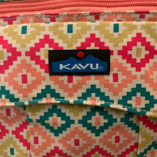 Kavu Canvas Multicolor Southwest Geometric Print Crossbody Bag Purse Good Condition