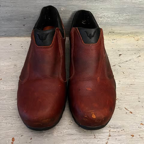 Thorogood Brown Genuine Leather Steel Toe Slip On Work Shoes Size 11W Good Condition