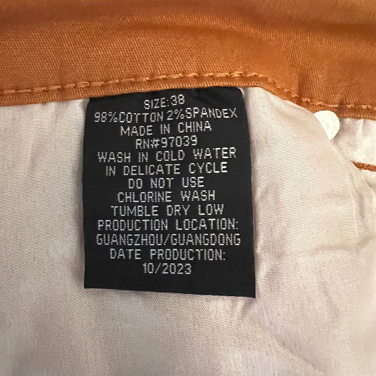 Jeanstation Camel Flat Front Chino Shorts Size 38 New with Tag