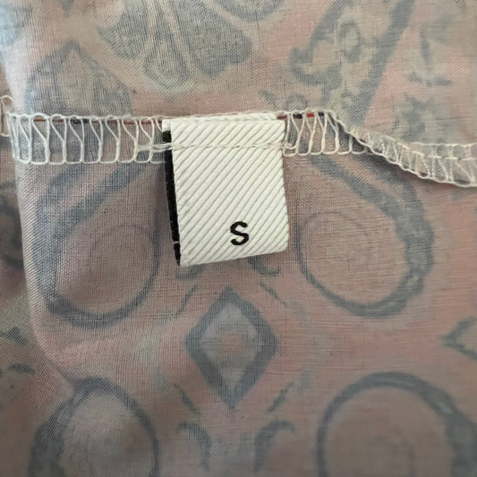 Boho Red Paisley Vneck Shirred Waist Ruffle Hem Maxi Dress Small Like New