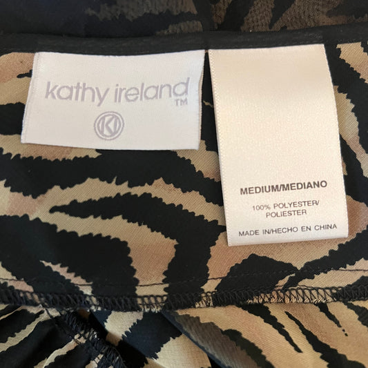 Vintage Kathy Ireland Sheer Overlay Zebra Print Chemise Slip Dress Size Medium Good Condition