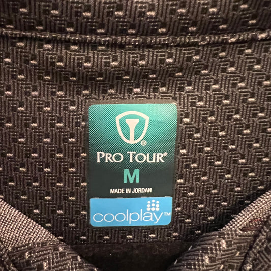 PGA Pro Tour Cool Play Dark Grey Polo Golf Shirt Medium Like New