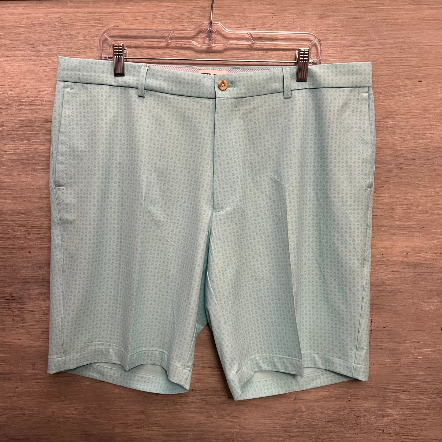 Peter Millar Mint Skull Print Chino Golf Shorts Size 38 Like New