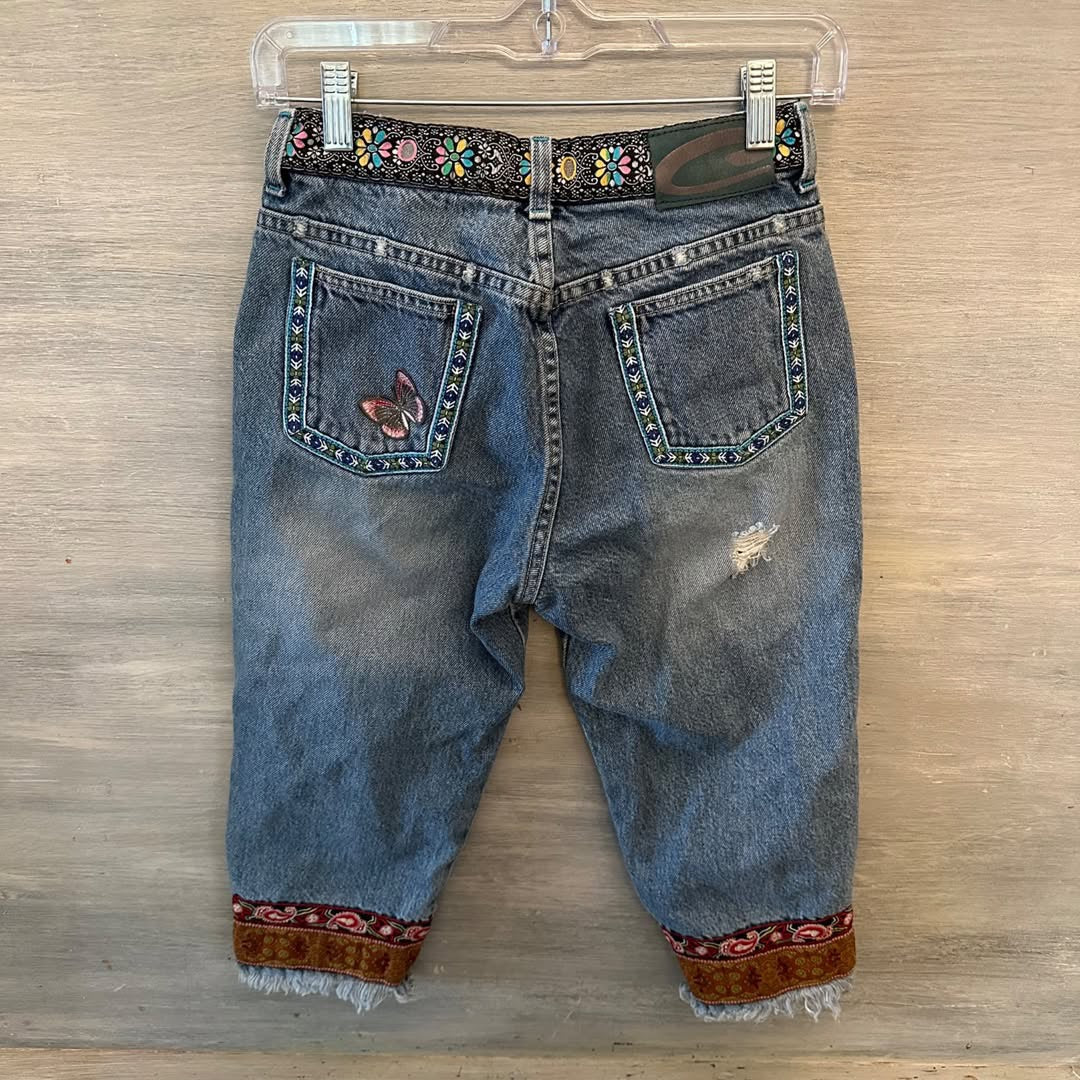 Candies Future Basics Boho Crop 100% Cotton Jeans Size 3 Good Condition