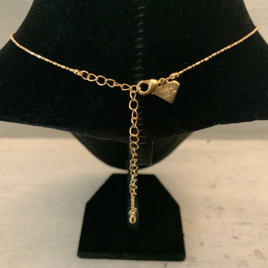 Cookie Lee Teardrop Rhinestone Delicate Faux Gold Chain Rhinestone Necklace New