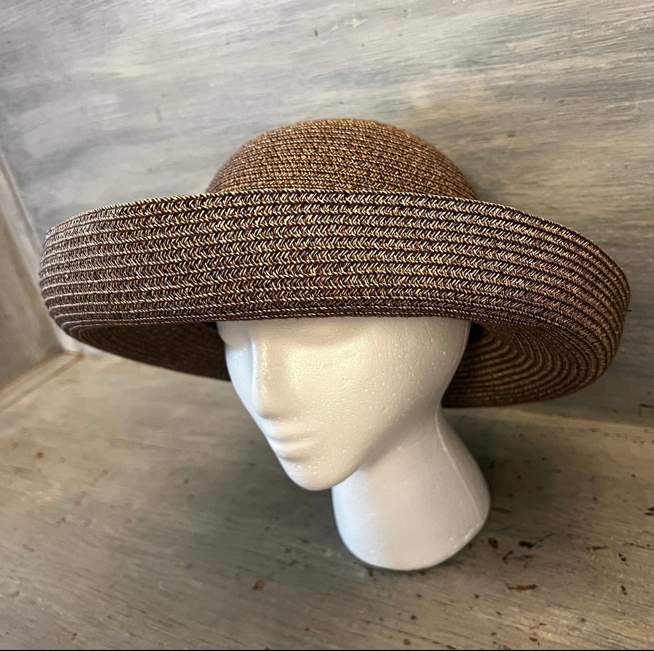Betmar New York Brown Straw Sunhat 7.5” Diameter Fit Good Condition