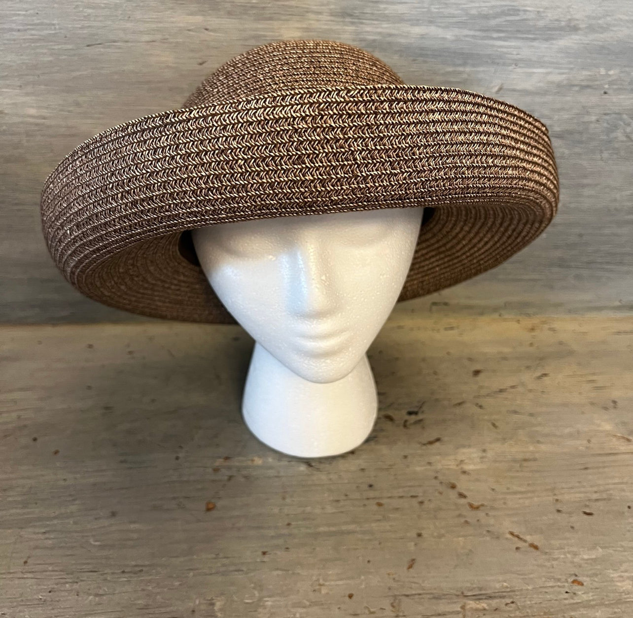 Betmar New York Brown Straw Sunhat 7.5” Diameter Fit Good Condition
