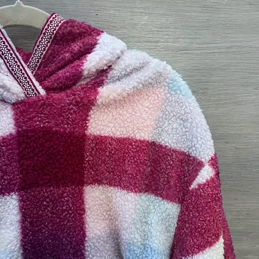 Joyspun Hooded Kangaroo Pocket Sherpa Pullover Night Gown XS Good Condition