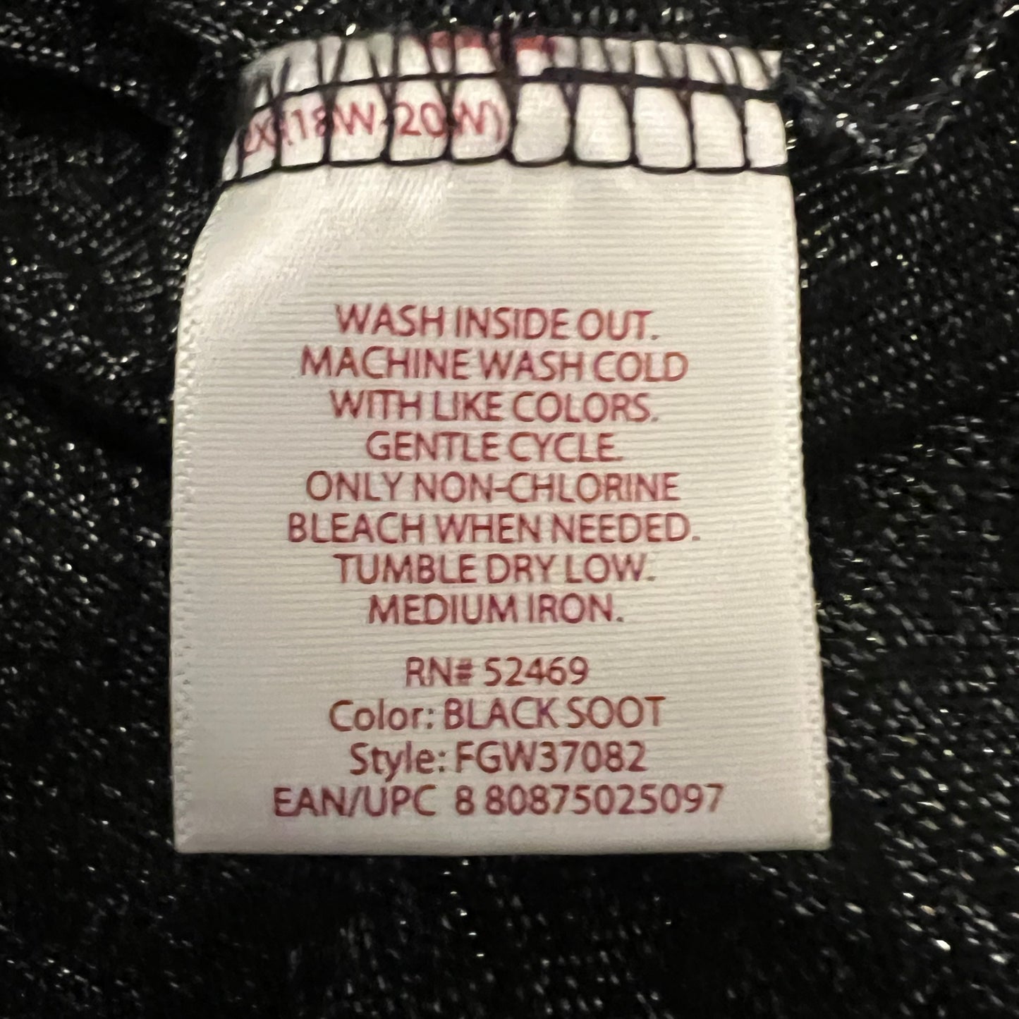 Faded Glory Metallic Silver Black Vneck Hi/Lo Knit Top Size 2XL Good Condition