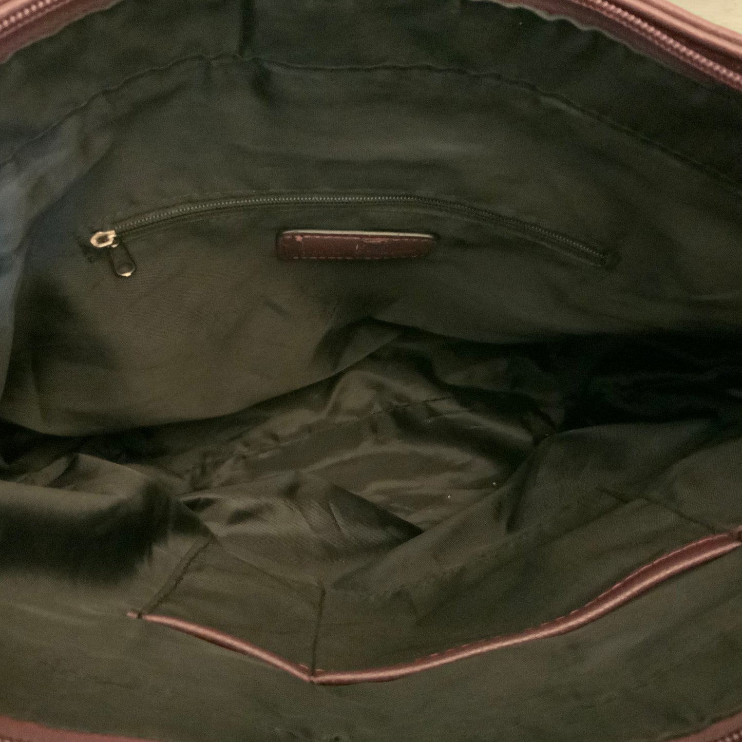 Nicole Miller Burgundy Faux Leather Shoulder Bag Purse Good Condition