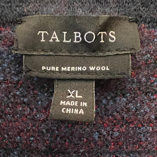 Talbots Pure Merino Wool Blue Red Plaid Blazer Jacket Size XL Good Condition