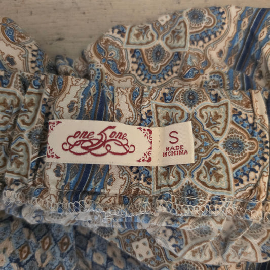 One5One Bohemian Paisley Print Multicolor Tie Waist Flowy Shorts Size Small Good Condition