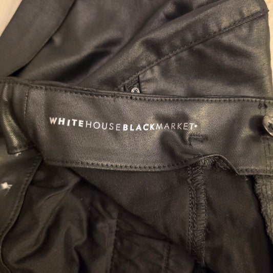 White House Black Market Black Faux Leather High Waist Shorts Size 4 Good Condition