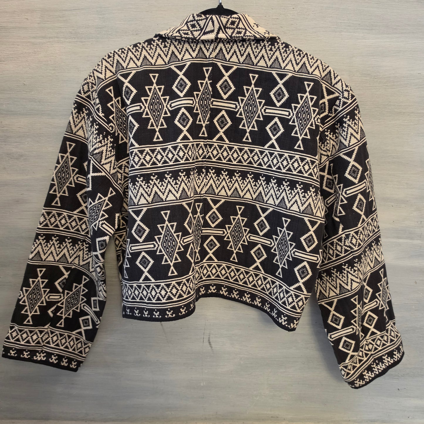 Vintage flashback 100%Cotton Tribal Print One Button Blazer Jacket Size Medium Good Condition