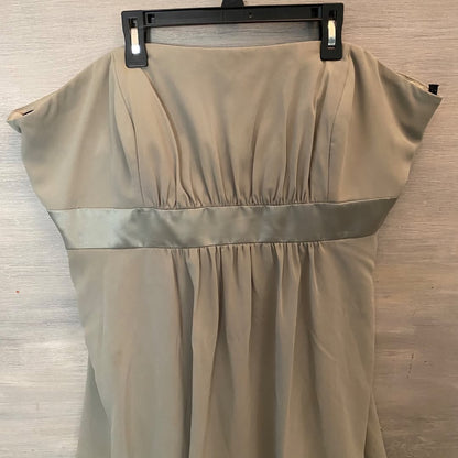 Dessy Collection Strapless Dress Formal Flowy Empire Waist Olive Green Like New