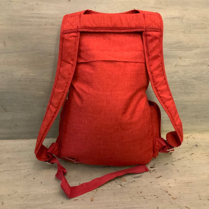 LUG Red Multipocketed Travel Bag Backpack 10x14x3 Good Condition