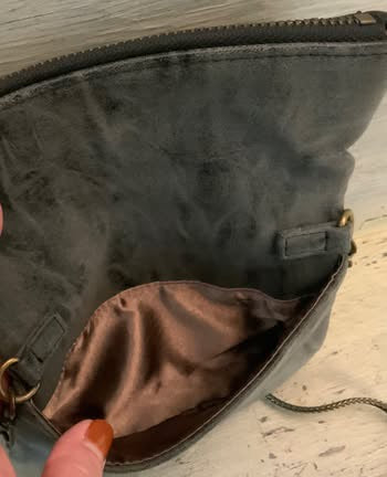 Woven Grey Faux Leather Small Night Out Crossbody Bag Purse Like New