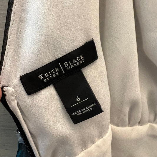 White House Black Market Aqua Charcoal Tie Dye Abstract Print Maxi Sun Dress Size 6 Good Condition