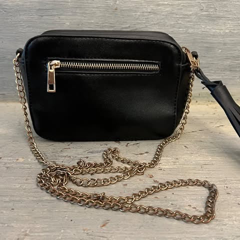 Olivia Miller Emoji Mini Black Faux Leather Crossbody Bag Purse Good Condition