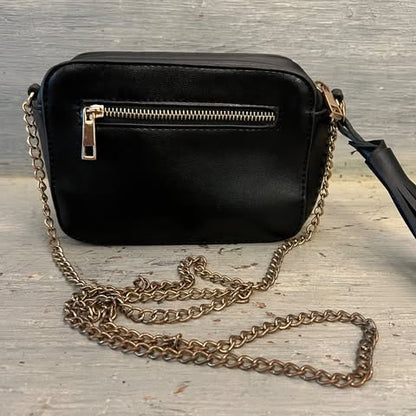 Olivia Miller Emoji Mini Black Faux Leather Crossbody Bag Purse Good Condition