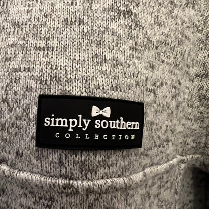 Simply Southern Gray Knit Pullover Sweatshirt Size Large Good Condition