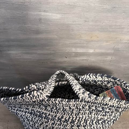 Colonial Mills, Inc Extra Large Round Country Blue White Braided Bag Basket New