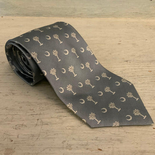 Ties by gramling Blue/White South Carolina Palmetto Moon Print XL Necktie 63" Good Condition