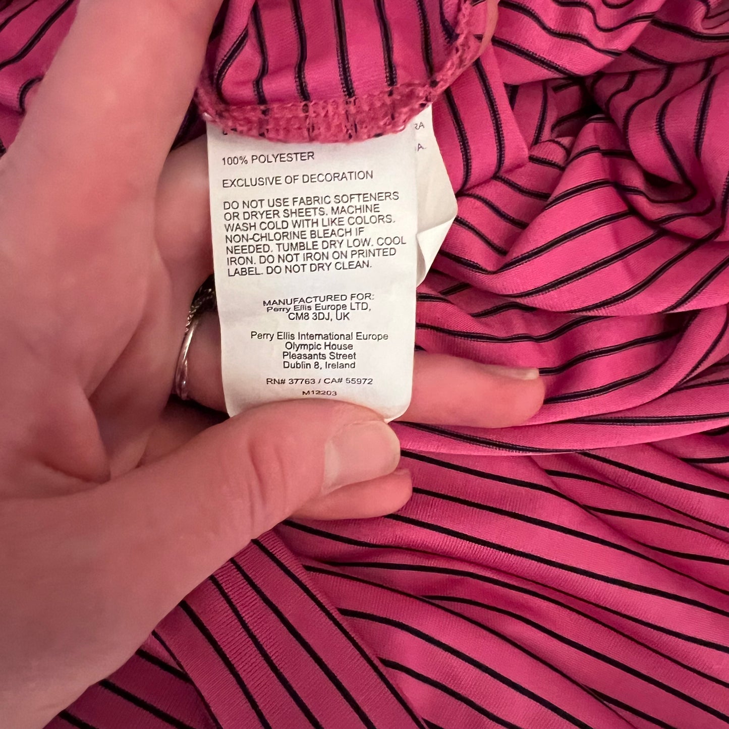 PGA Tour Hot Pink Black Stripe Polo Golf Shirt Medium Like New