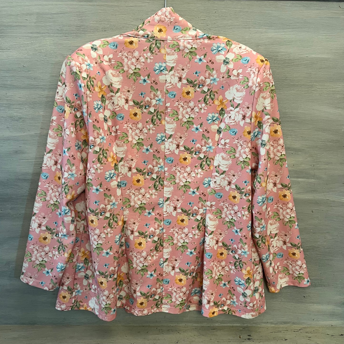 SHEIN Curve Pink Multi Color Floral Print One Button Blazer Size 3XL Good Condition
