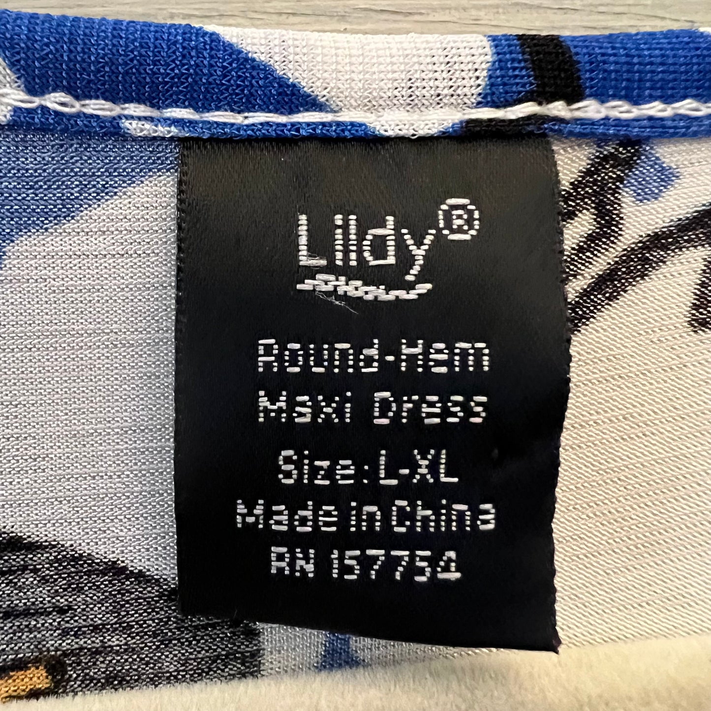 Lildy Multicolor Abstract Floral Print Curved Hem Maxi Dress Size Large/XL Good Condition
