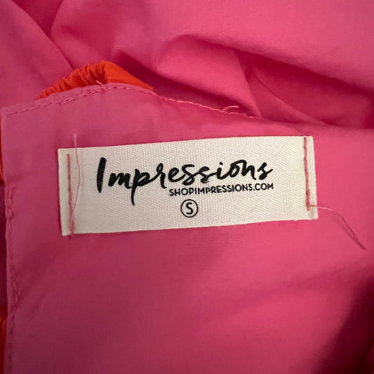 Impressions Hot Pink Dual Ruffle Open Back Babydoll Size Small Like New