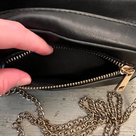 Olivia Miller Emoji Mini Black Faux Leather Crossbody Bag Purse Good Condition
