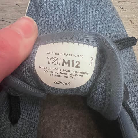 allbirds Tree Skipper Blue Mesh Casual Boat Shoes Size 12 Good Condition