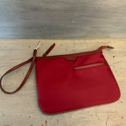 Tutilo New York Burgundy Faux Leather Nylon Briefcase Laptop Bag Tote w/Wristlet Like New