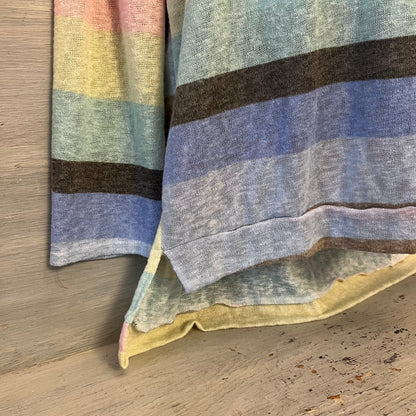 Blumin Apparel Multicolor Horizontal Stripe Lightweight Knit Sweater Top Size 3XL Good Condition