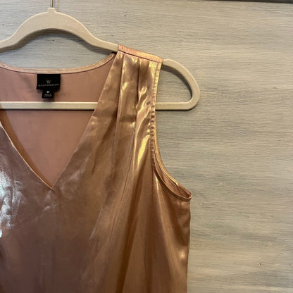 Worthington Champagne Shimmer Sleeveless V Neck Blouse Size Medium Like New