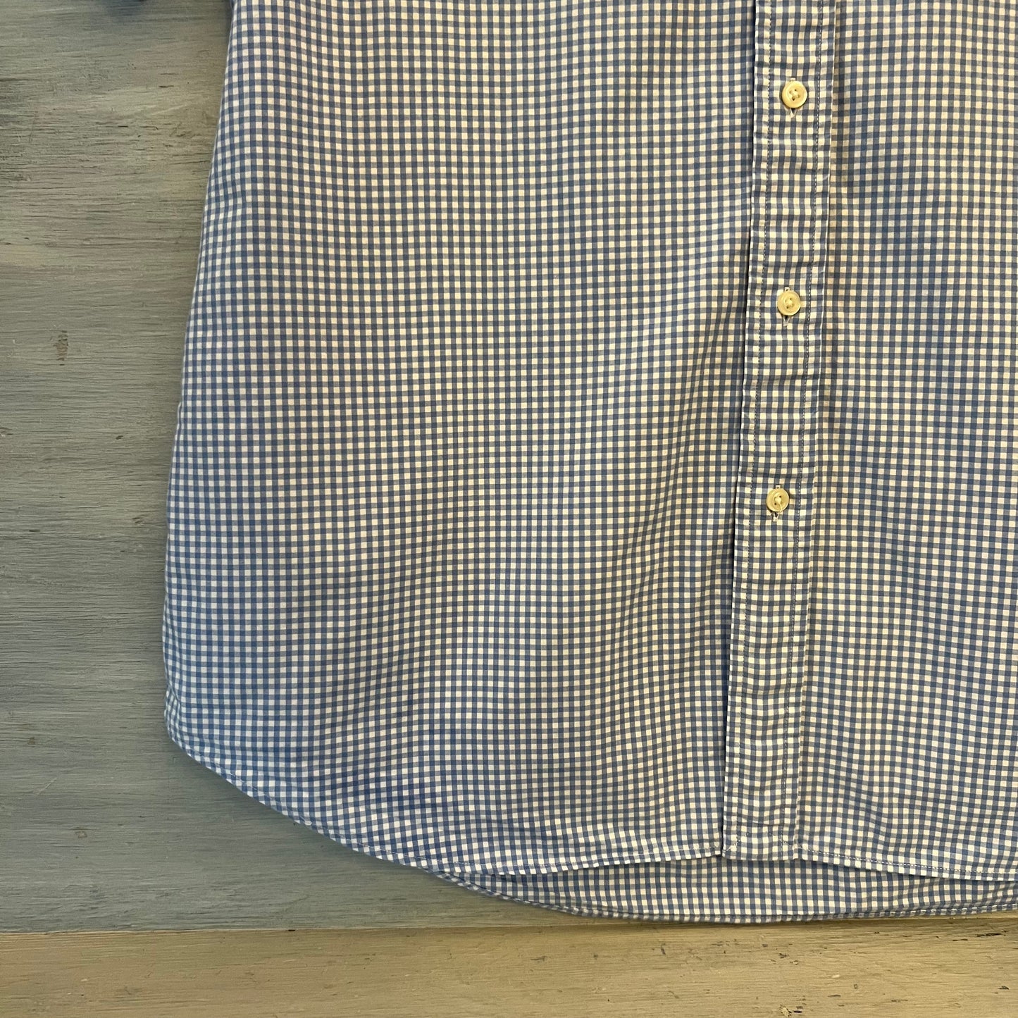 Ralph Lauren 100% Cotton Blue White Buffalo Checked Button Down Shirt Size XL Good Condition