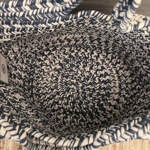 Colonial Mills, Inc Extra Large Round Country Blue White Braided Bag Basket New